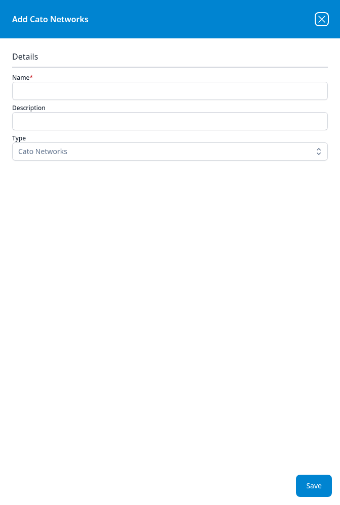 Add Cato Networks dialog