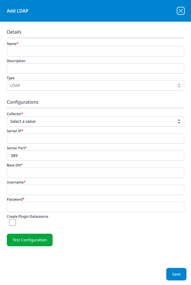 Add LDAP dialog