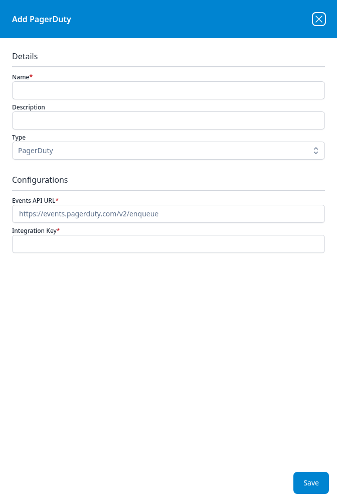 Add PagerDuty dialog