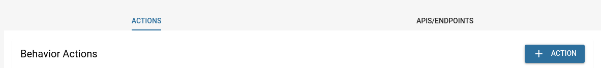 API Actions page with the Actions tab selected
