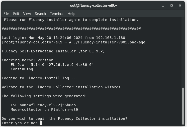 Installer's opening screen