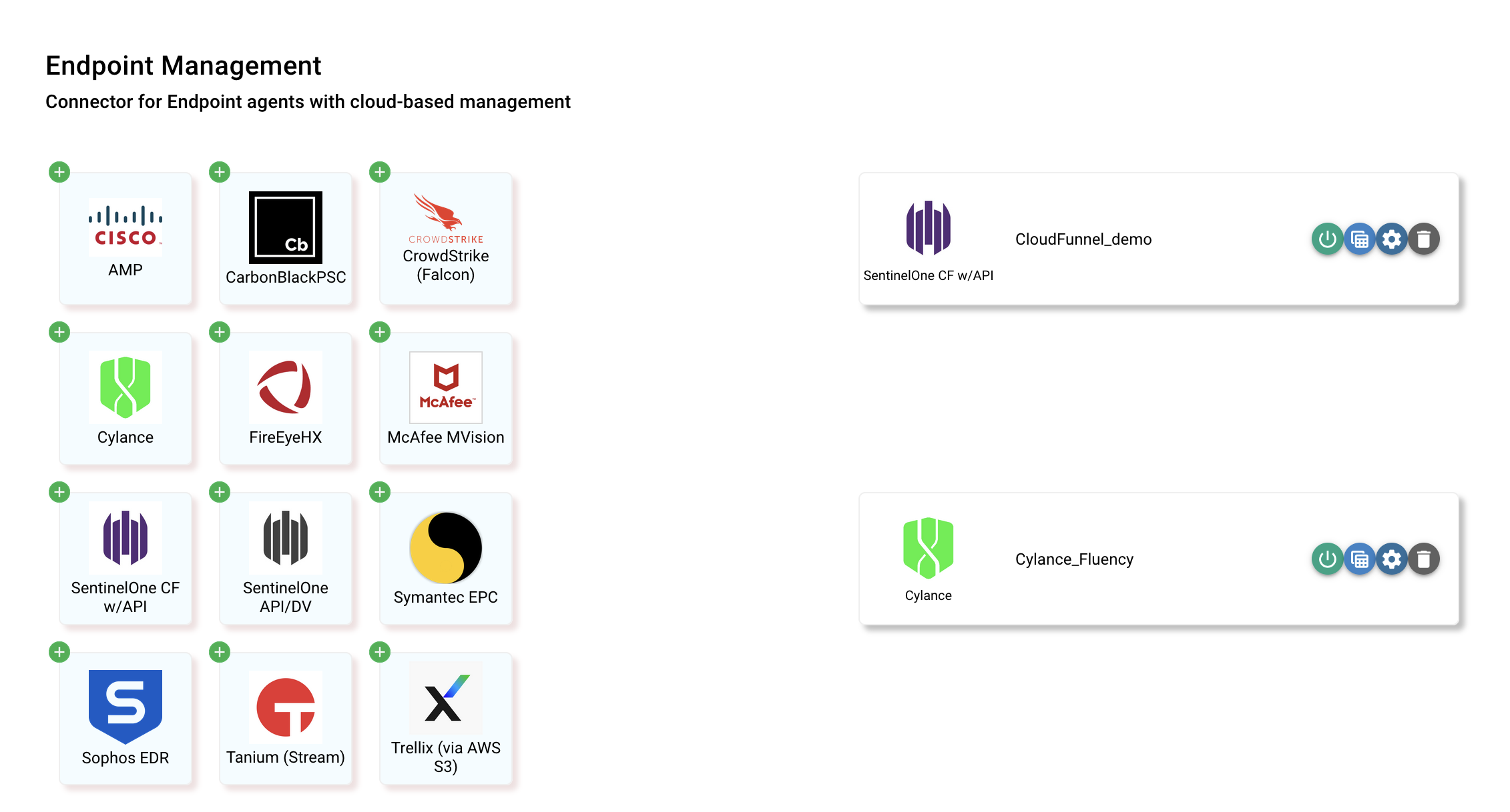 Available Integrations tab with the Sentinel One icon under the Endpoint Management section