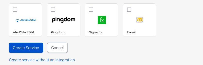 Newly created PagerDuty service shown after the wizard completes
