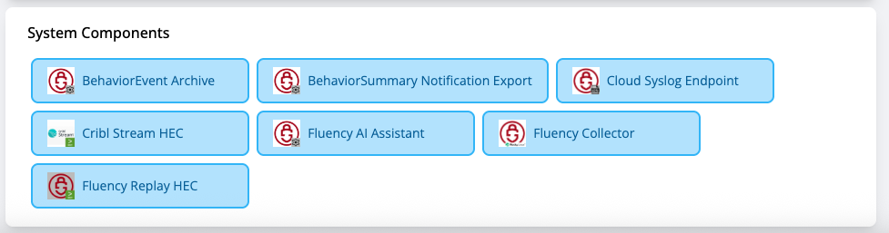 System Components card with a Fluency Replay HEC tile among the template tiles