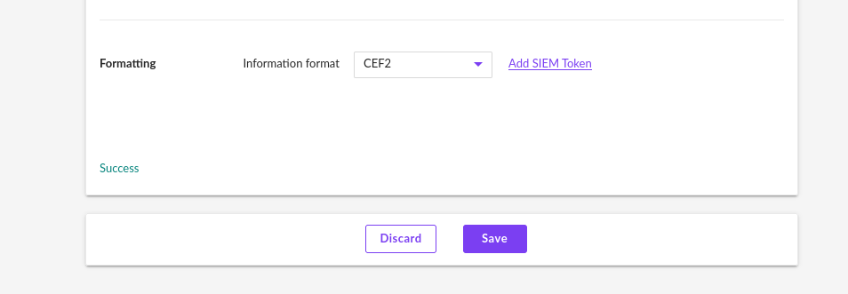 Syslog configuration with the Test and Save buttons