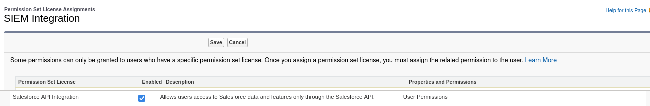 Permission Set License Assignments with Salesforce API Integration enabled