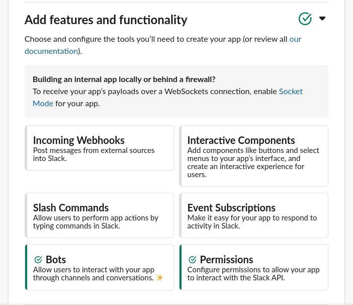 App configuration page with the OAuth & Permissions tab selected