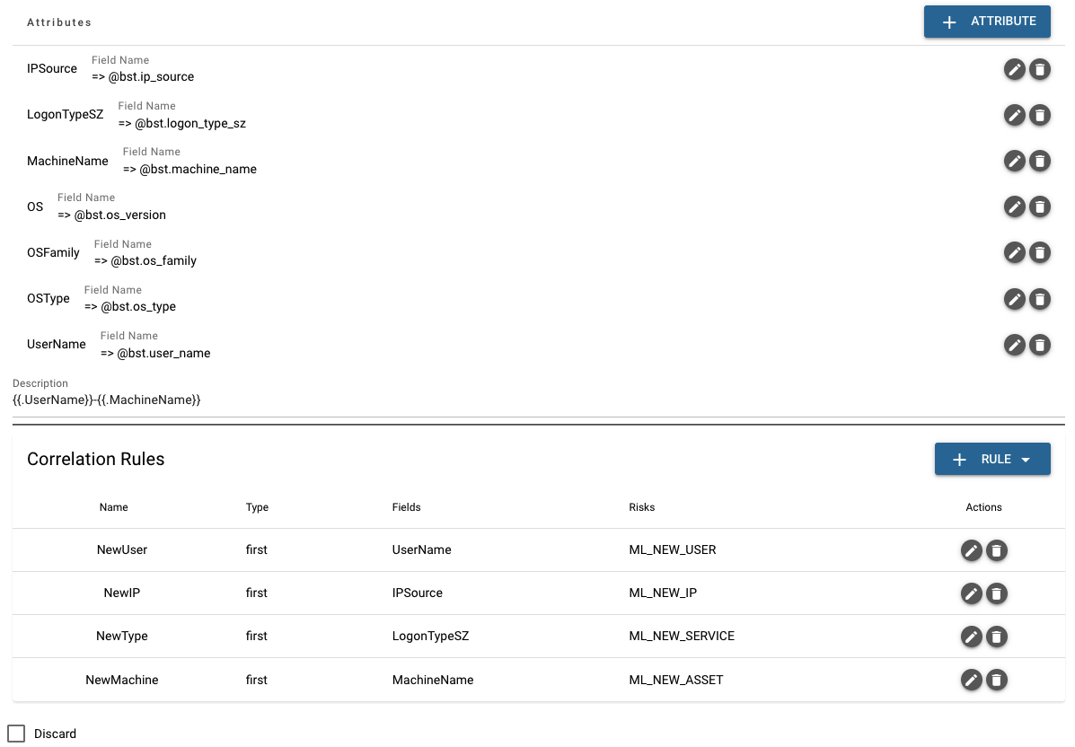 Activity Performed step of the rule, showing the conditions that raise the alert