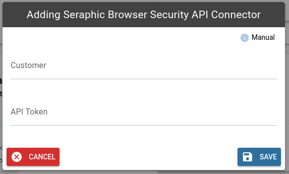 New Seraphic integration panel with the tenant and API token fields