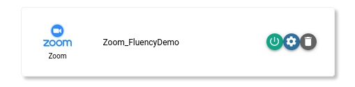 Business Cloud Tools section with the newly created Zoom integration listed